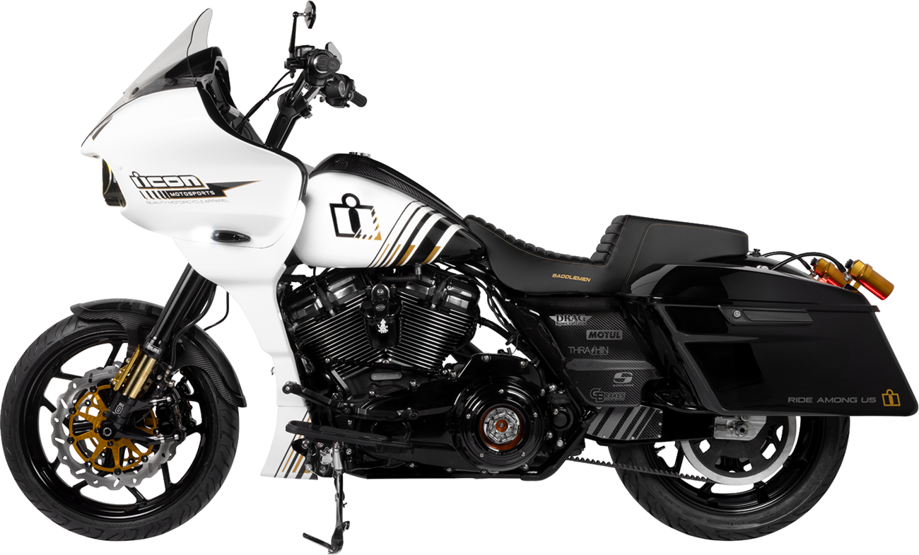 SADDLEMEN Step-Up Seat - Front Tuck-n-Roll - Black - FL '08-'24