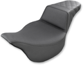 SADDLEMEN Step-Up Seat - Rear Lattice Stitch - Black - FL '08-'24