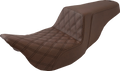 SADDLEMEN Step-Up Seat - Front Lattice Stitch - Brown - FL '08-'24
