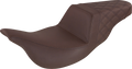 SADDLEMEN Step-Up Seat - Rear Lattice Stitch - Brown - FL '08-'24