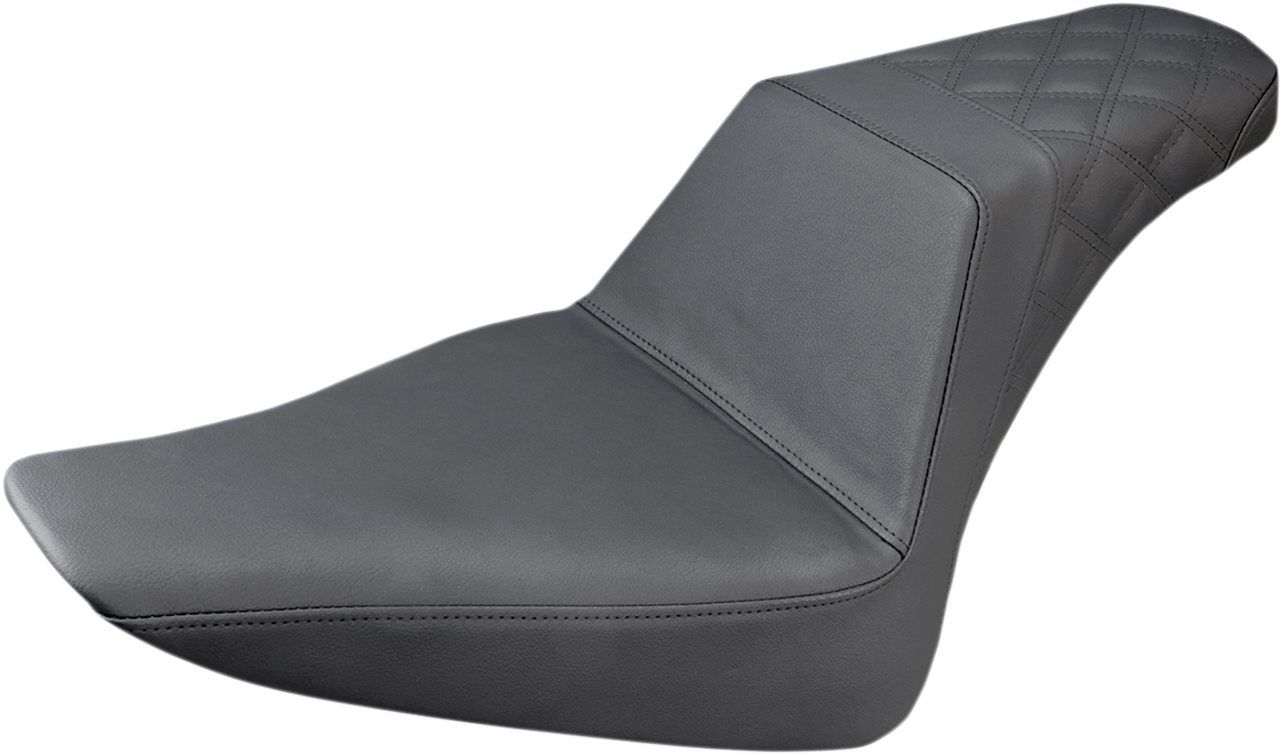 SADDLEMEN Step-Up Seat - Rear Lattice Stitch - Black - FLS