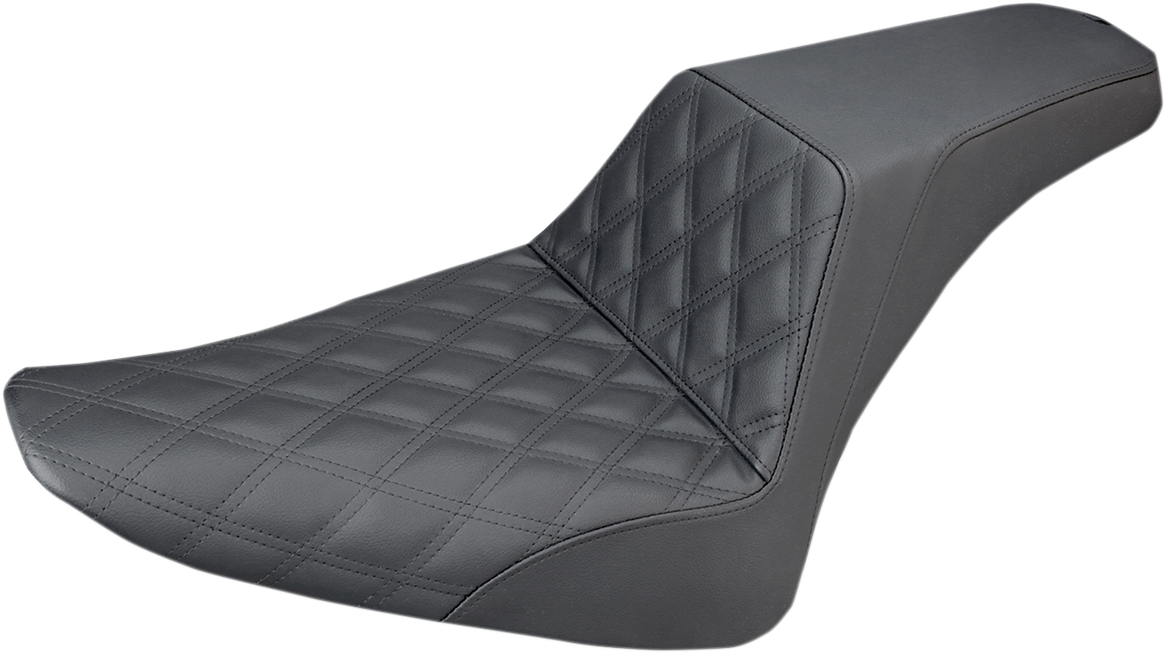 SADDLEMEN Step-Up Seat - Front Lattice Stitch - Black - FLS