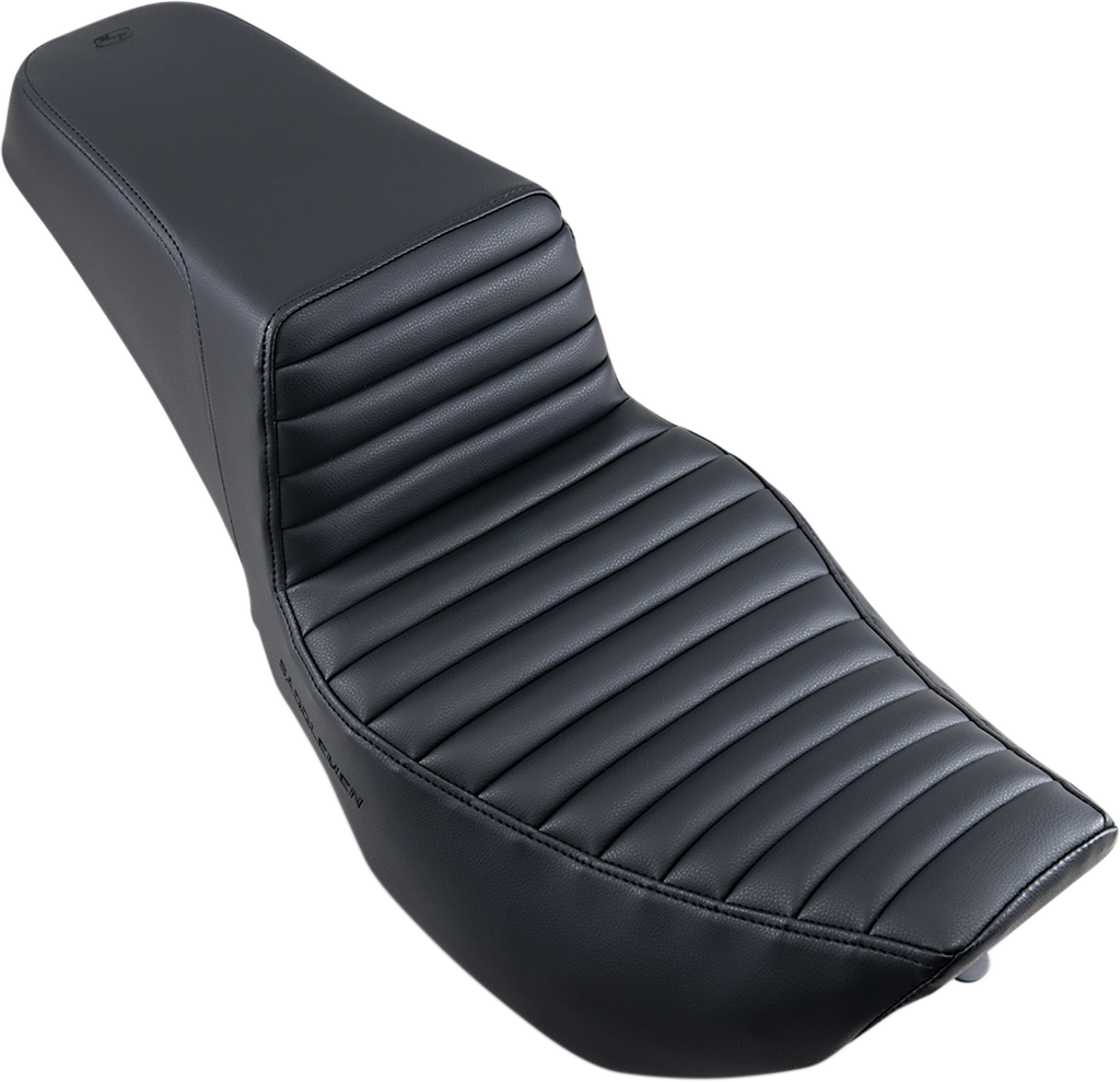 SADDLEMEN Step-Up Seat - Front Tuck-n-Roll - Black - FLHR/FLHX