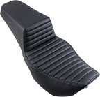 SADDLEMEN Step-Up Seat - Front Tuck-n-Roll - Black - FLHR/FLHX