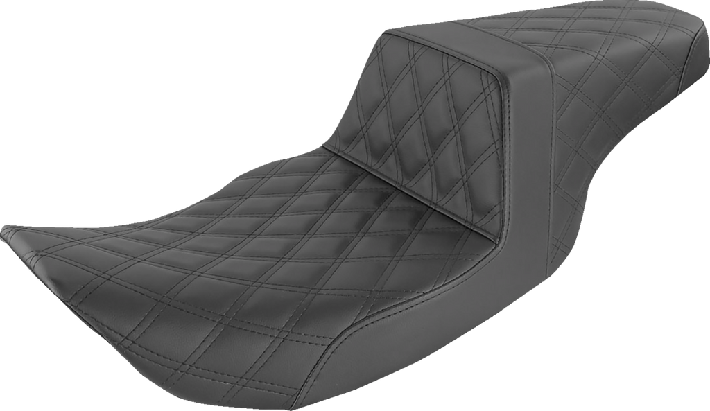 SADDLEMEN Step-Up Seat - Full Lattice Stitch - Black - FLHR/FLHX