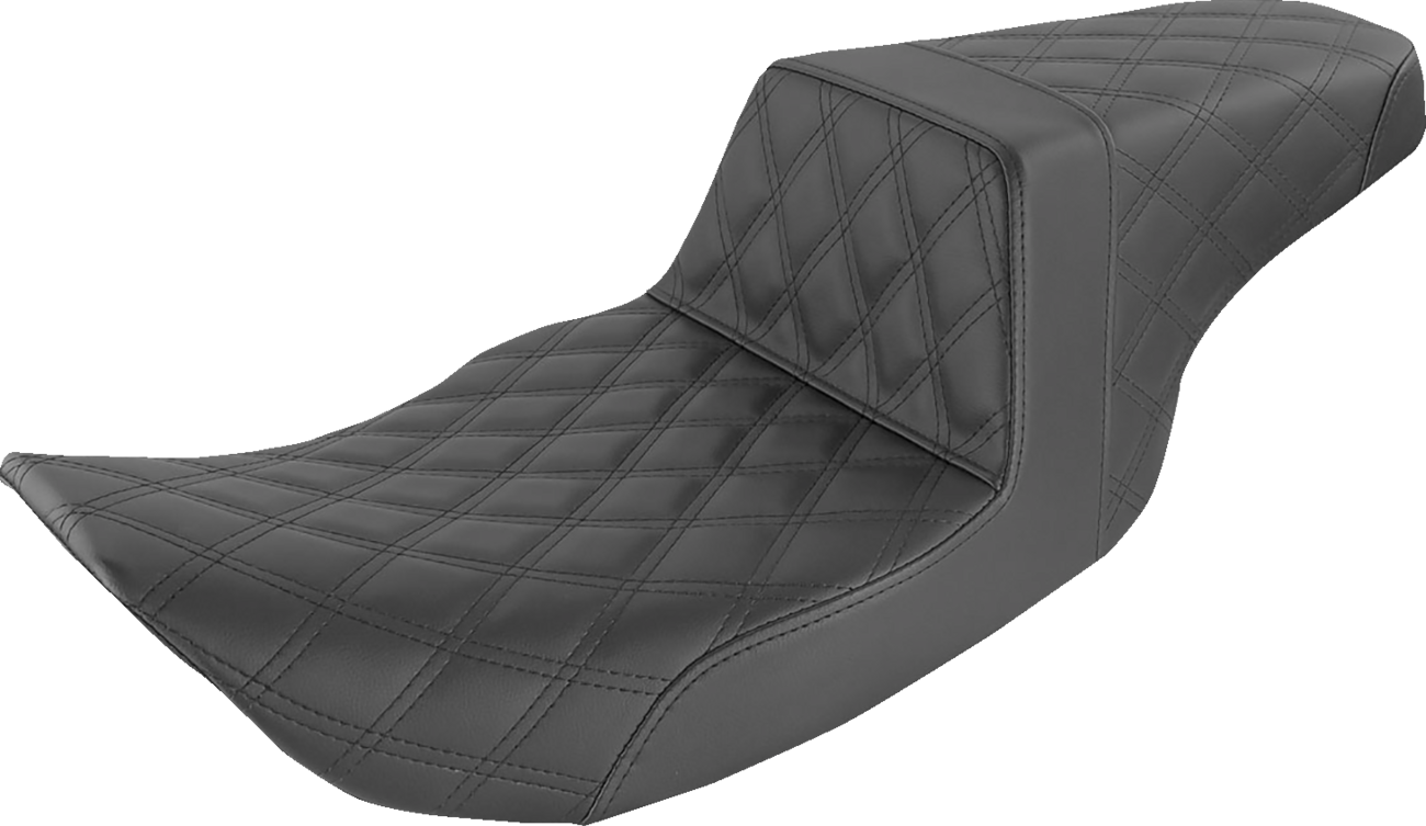 SADDLEMEN Step-Up Seat - Full Lattice Stitch - Black - FLHR/FLHX