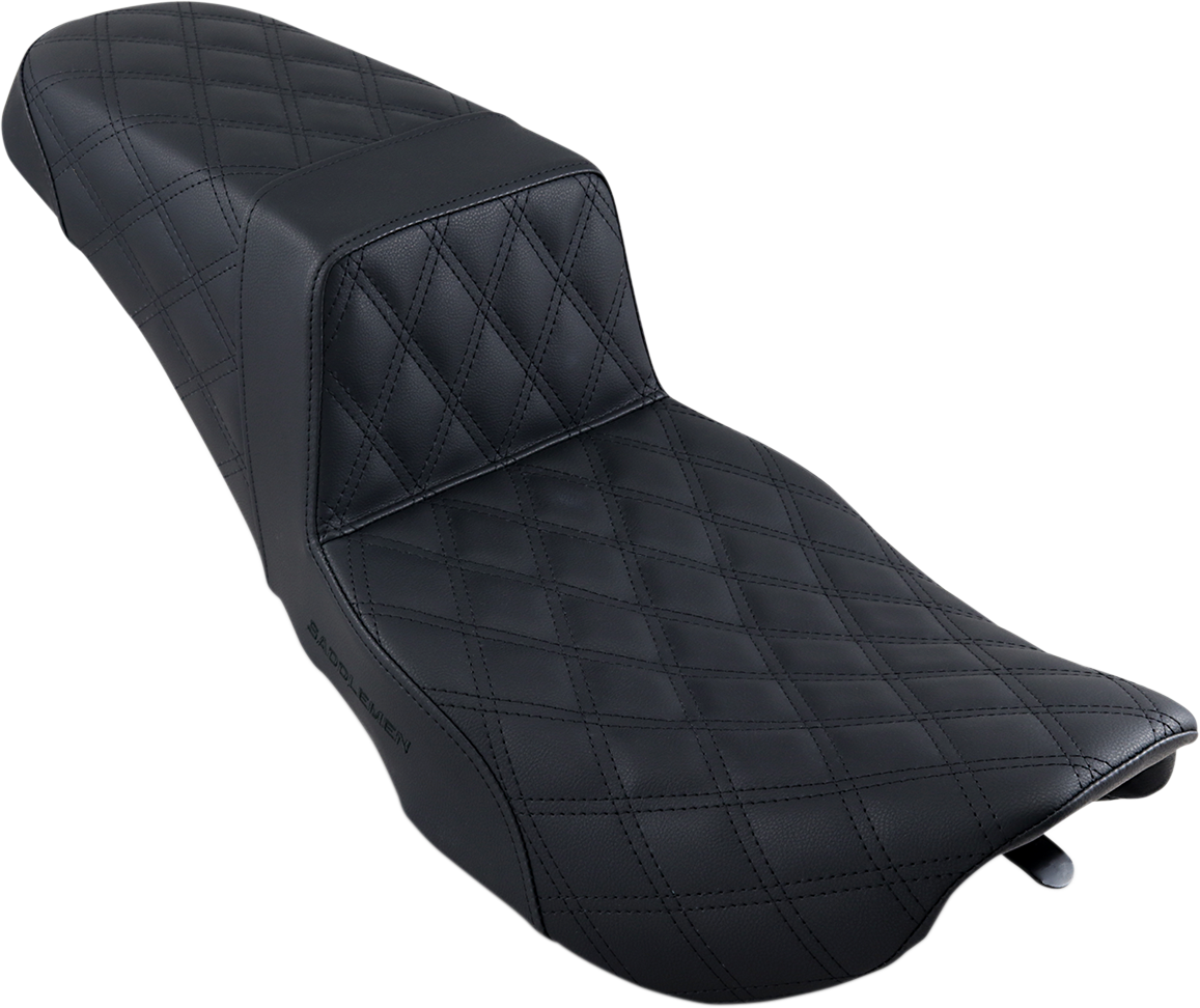 SADDLEMEN Step-Up Seat - Full Lattice Stitch - Black - FLHR/FLHX
