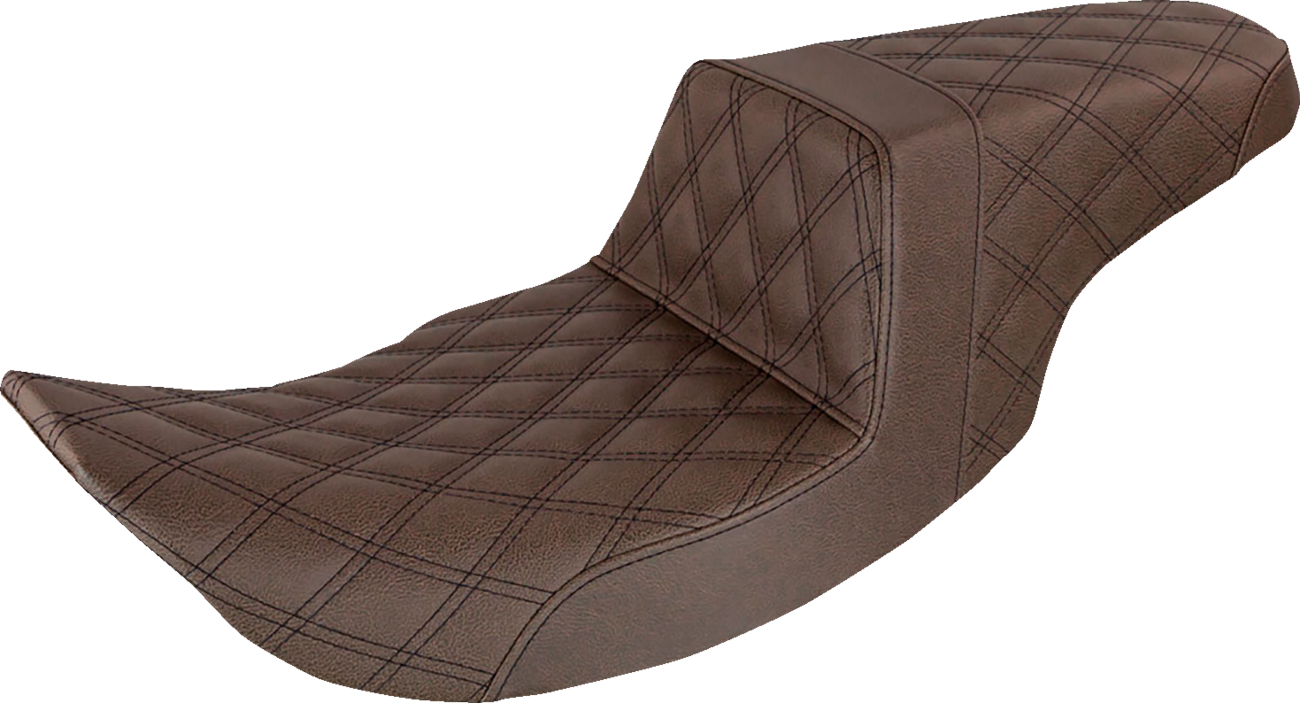 SADDLEMEN Step-Up Seat - Full Lattice Stitch - Brown