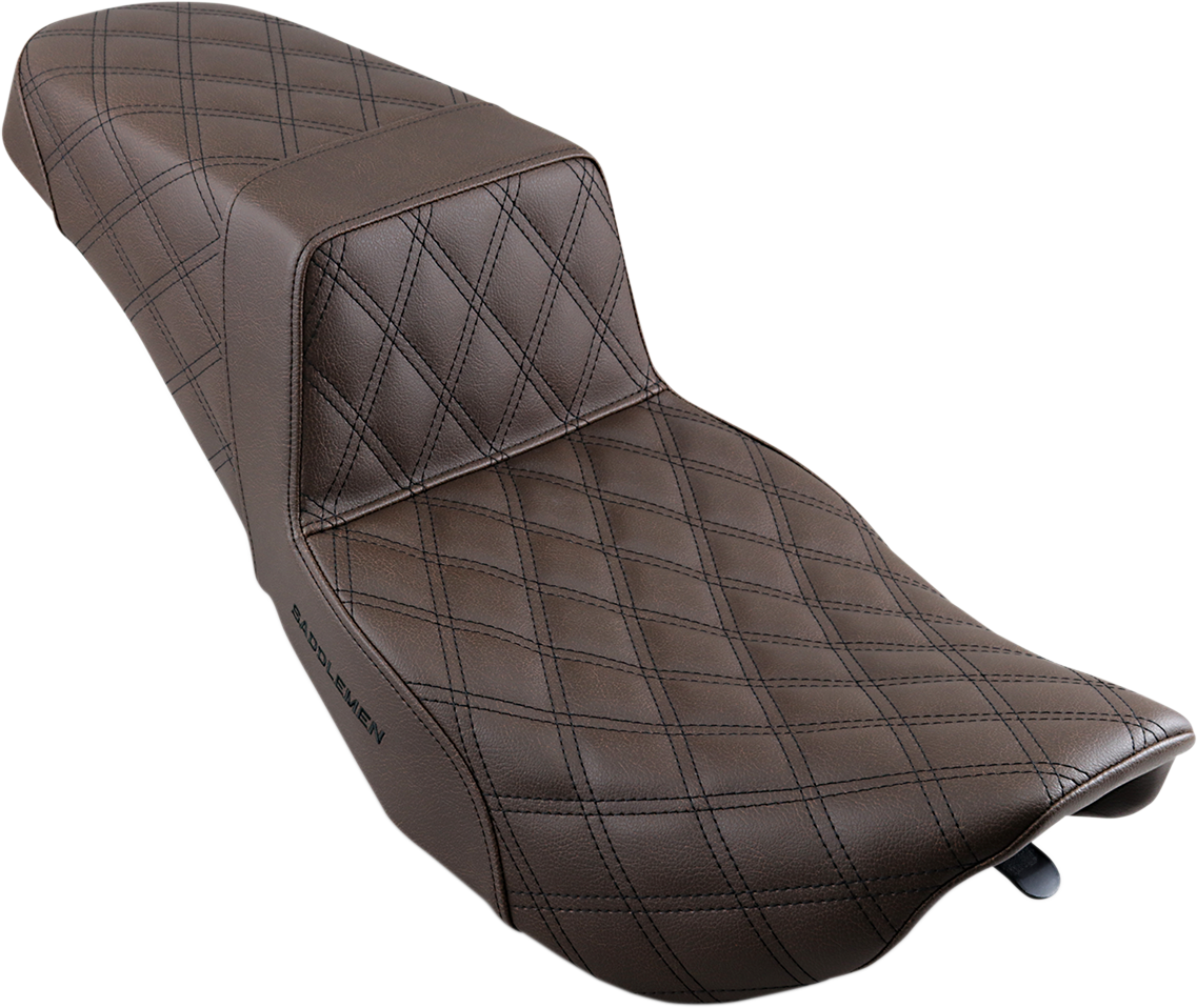 SADDLEMEN Step-Up Seat - Full Lattice Stitch - Brown