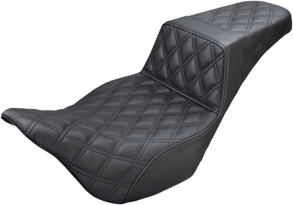 SADDLEMEN Step-Up Seat - Full Lattice Stitch - Black - FL '08-'24