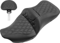 SADDLEMEN Roadsofa™ Seat - with Backrest - Full Lattice Stitch - Heated - FLH/FLT '08-'25