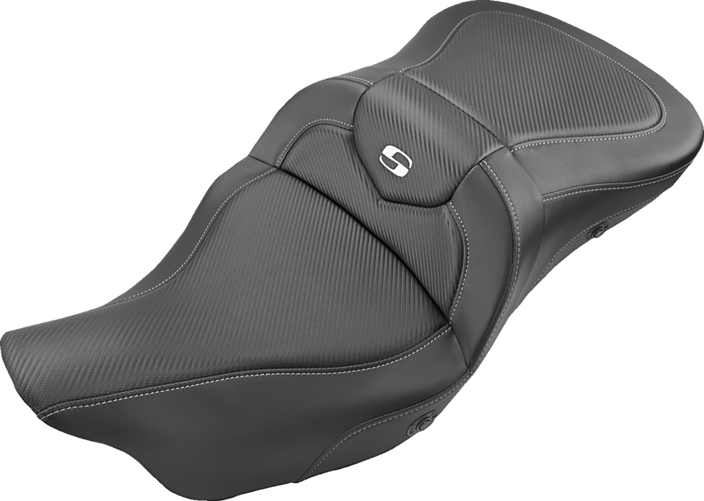 SADDLEMEN Extended Reach Roadsofa™ Seat - Carbon Fiber - without Backrest - Heated - FL '08-'24