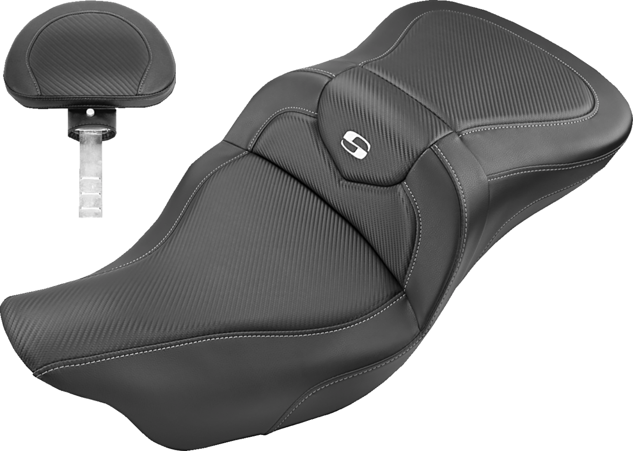 SADDLEMEN Roadsofa™ Seat - Carbon Fiber - with Backrest - FL '08-'24