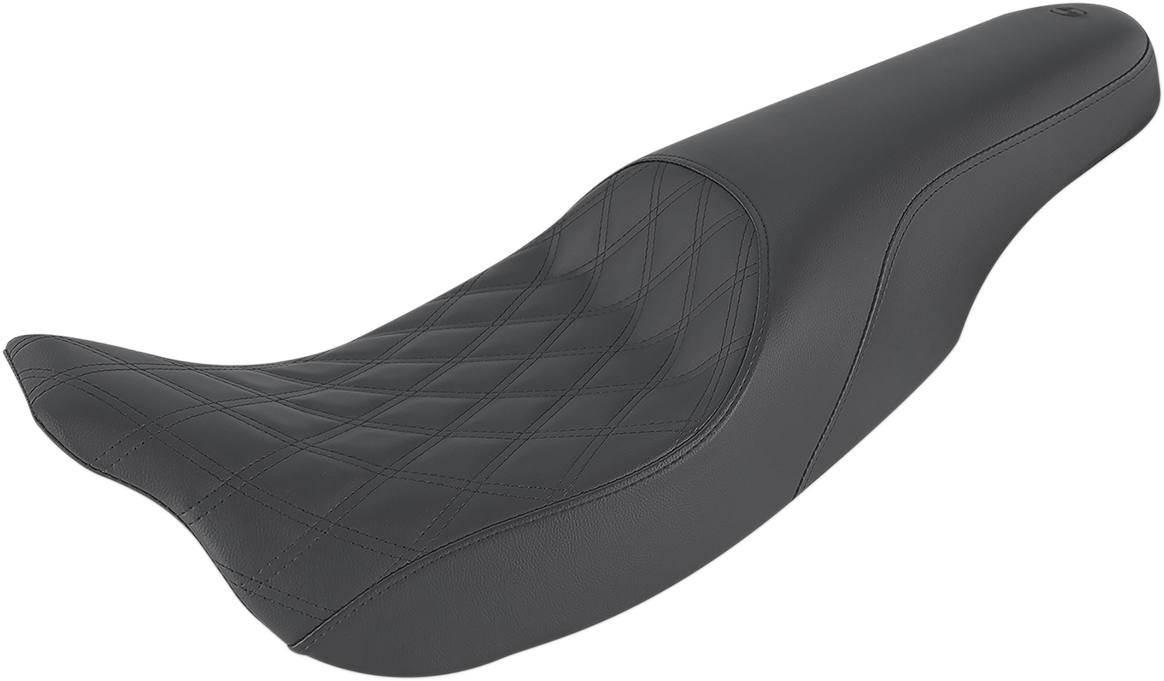 SADDLEMEN Profiler Seat - Front Lattice/Rear Smooth - Black - FL '08-'24