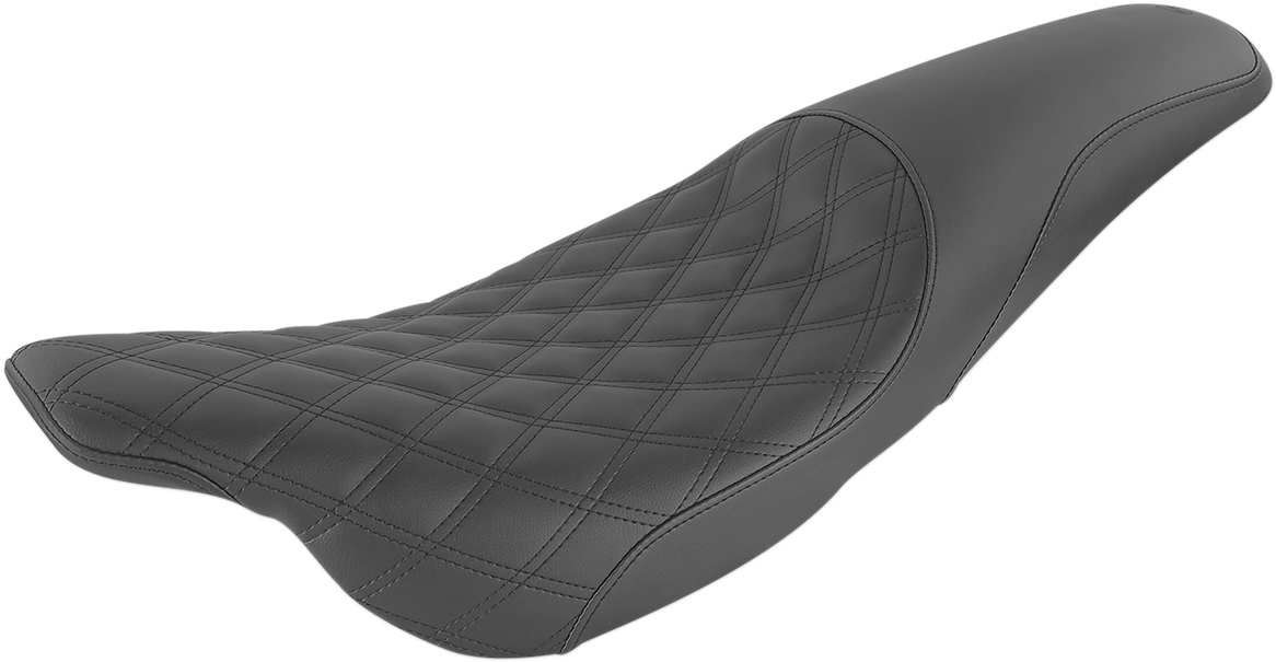 SADDLEMEN Profiler Seat - Front Lattice/Rear Smooth - Black - FLH '97-'07