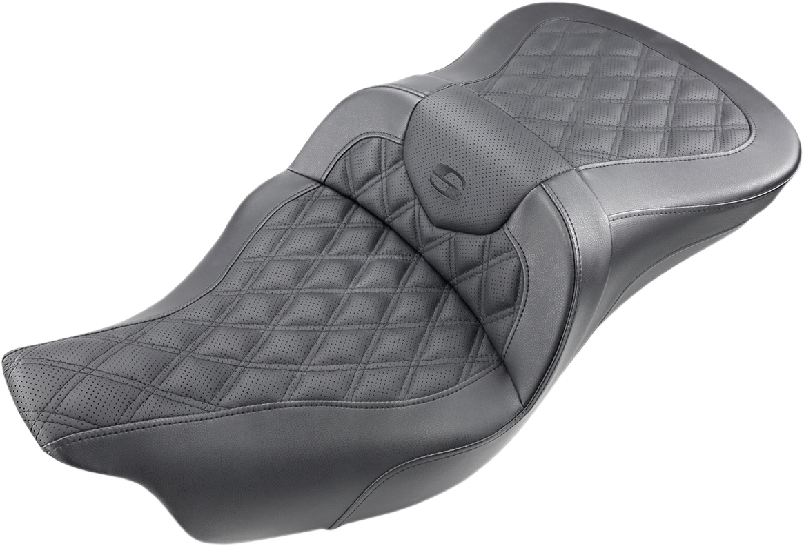 SADDLEMEN Roadsofa™ Seat - Full Lattice Stitch - without Backrest - Black - FL '09-'24