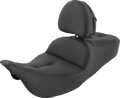 SADDLEMEN Pillow-Top Roadsofa™ Seat - with Backrest - Black - FLH/FLT '08-'24