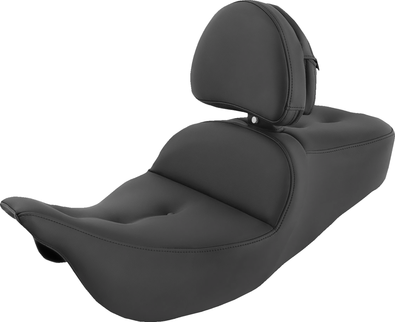 SADDLEMEN Pillow-Top Roadsofa™ Seat - with Backrest - Black - FLH/FLT '08-'24