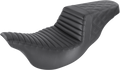 SADDLEMEN Step-Up Seat - Front Tuck-n-Roll/Rear Lattice Stitch - Black - FL '08-24