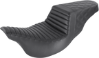 SADDLEMEN Step-Up Seat - Front Tuck-n-Roll/Rear Lattice Stitch - Black - FL '08-24