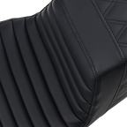 SADDLEMEN Step-Up Seat - Front Tuck-n-Roll/Rear Lattice Stitch - Black - FL '08-24