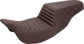 SADDLEMEN Step-Up Seat - Front Tuck-n-Roll/Rear Lattice Stitch - Brown - FL '08-'24