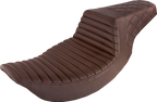 SADDLEMEN Step-Up Seat - Front Tuck-n-Roll/Rear Lattice Stitch - Brown