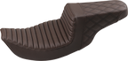 SADDLEMEN Step-Up Seat - Front Tuck-n-Roll/Rear Lattice Stitch - Brown