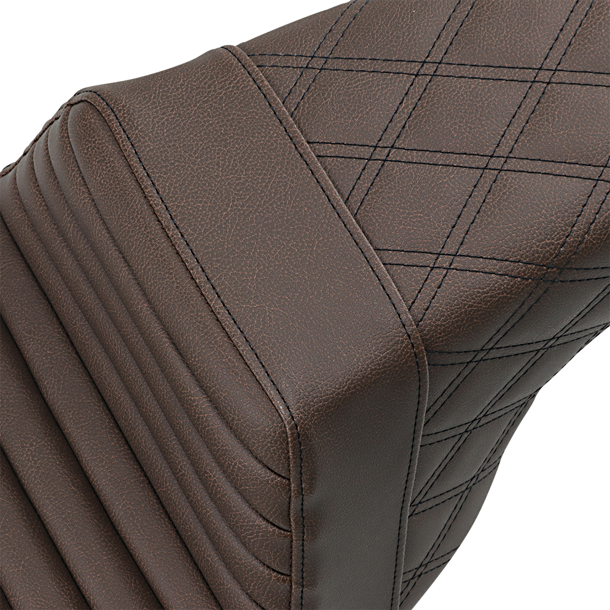 SADDLEMEN Step-Up Seat - Front Tuck-n-Roll/Rear Lattice Stitch - Brown