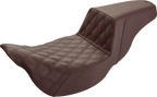SADDLEMEN Step-Up Seat - Extended Reach - Front Lattice Stitch - Brown - FL '08-'24