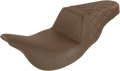 SADDLEMEN Step-Up Seat - Extended Reach - Rear Lattice Stitch - Brown - FL '08-'24