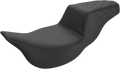 SADDLEMEN Step-Up Seat - Extended Reach - Rear Lattice Stitch - Black - FL '08-'24