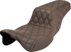 SADDLEMEN Step-Up Seat - Extended Reach - Full Lattice Stitch - Brown - FL '08-'24