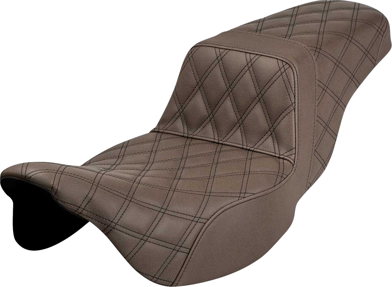 SADDLEMEN Step-Up Seat - Extended Reach - Full Lattice Stitch - Brown - FL '08-'24
