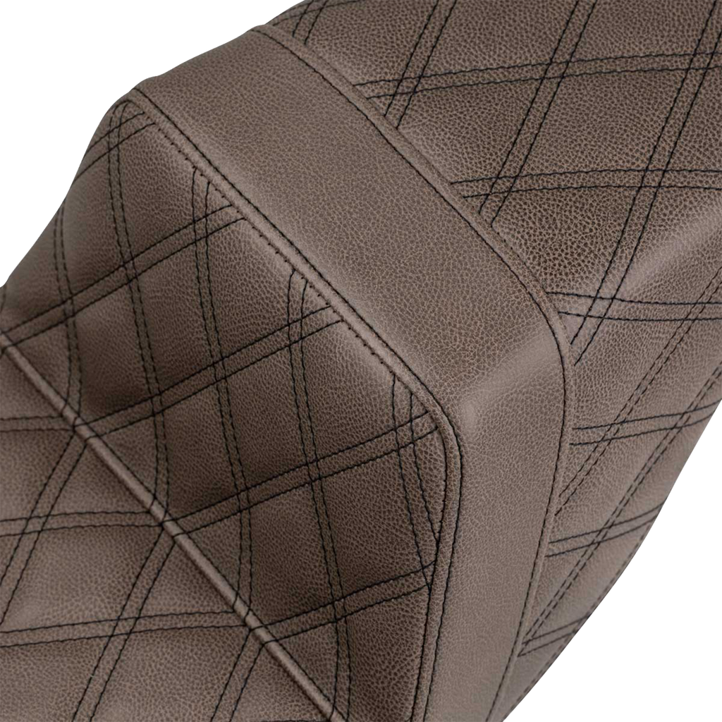 SADDLEMEN Step-Up Seat - Extended Reach - Full Lattice Stitch - Brown - FL '08-'24