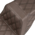 SADDLEMEN Step-Up Seat - Extended Reach - Full Lattice Stitch - Brown - FL '08-'24