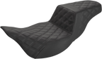 SADDLEMEN Step-Up Seat - Extended Reach - Full Lattice Stitch - Black - FL '08-'24