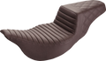 SADDLEMEN Step-Up Seat - Extended Reach - Front Tuck-n-Roll/Rear Lattice Stitch - Brown - FL '08-'24