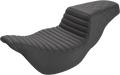 SADDLEMEN Step-Up Seat - Extended Reach - Front Tuck-n-Roll/Rear Lattice Stitch - Black - FL '08-'24