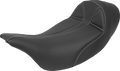 SADDLEMEN Dominator Solo Seat - Extended Reach - w/o Backrest - Black w/ Gray Stitching - FL '08-'24