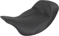SADDLEMEN Dominator Seat - Low - Solo - Black w/ Gray Stitching - FL '08-'24