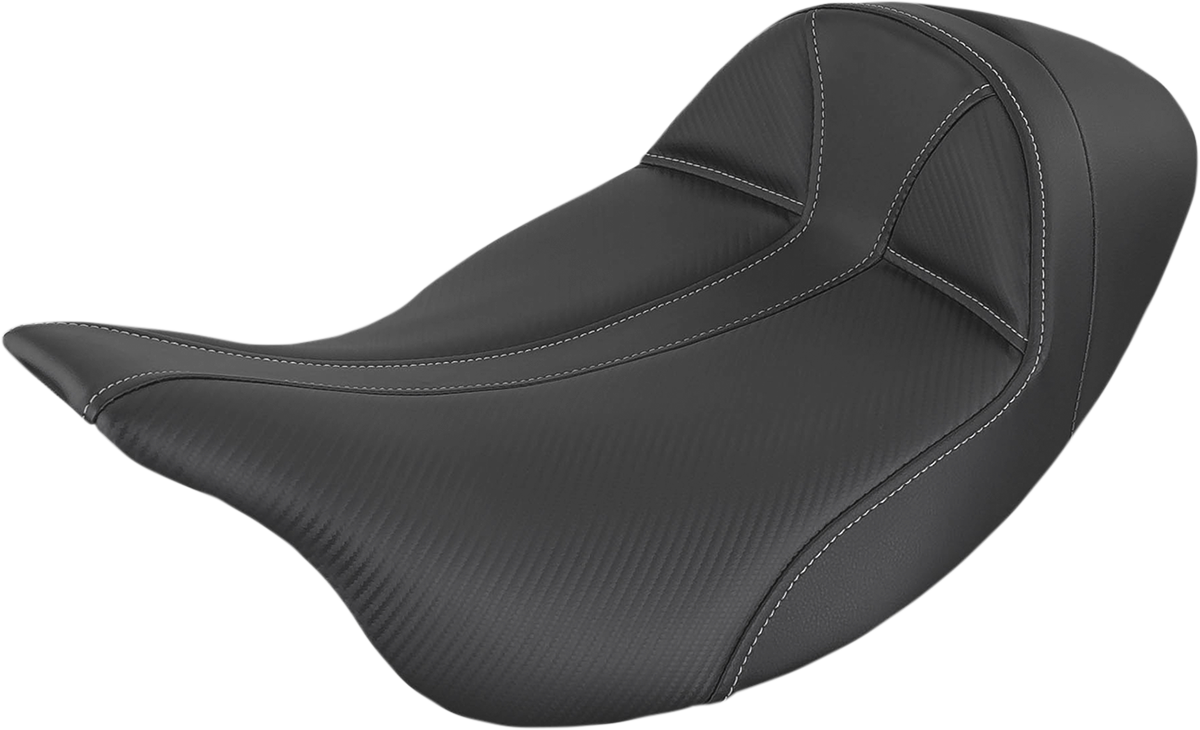 SADDLEMEN Dominator Seat - Low - Solo - Black w/ Gray Stitching - FL '08-'24