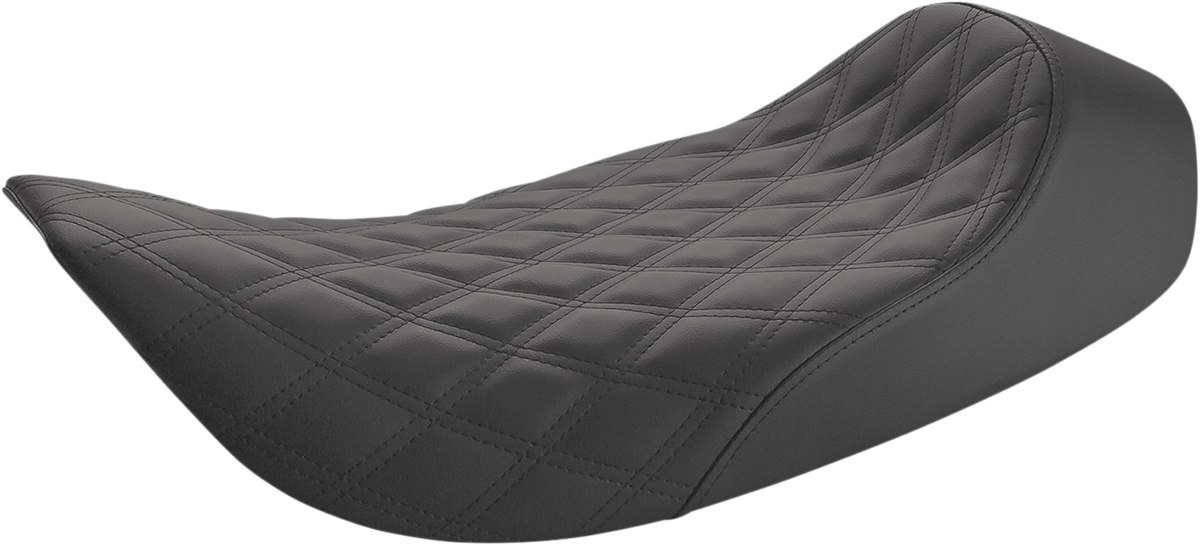 SADDLEMEN Renegade™ Solo Seat - Lattice Stitched - Black - FLH '97-'07