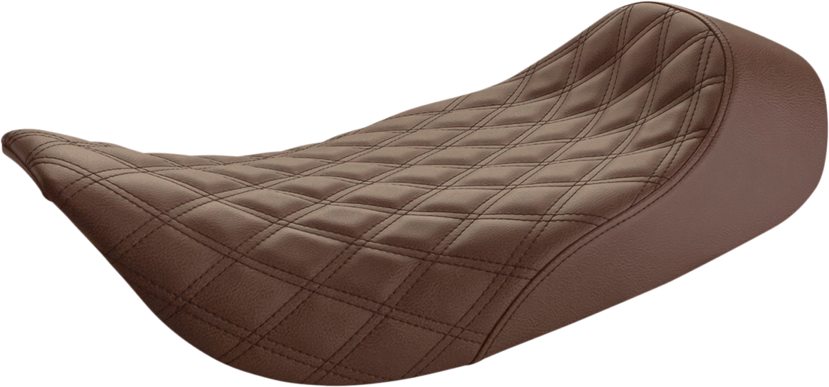 SADDLEMEN Renegade™ Solo Seat - Lattice Stitched - Brown - FLH '97-'07