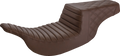 SADDLEMEN Step-Up Seat - Front Tuck-n-Roll/Rear Lattice Stitch - Brown