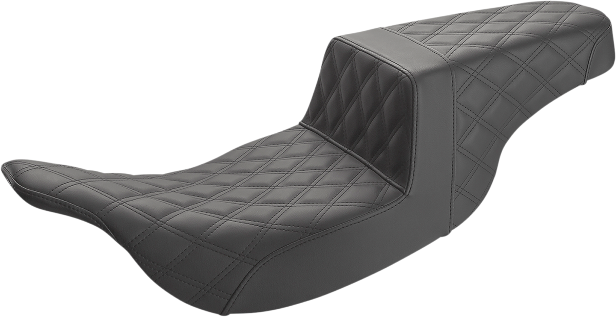 SADDLEMEN Step-Up Seat - Full Lattice Stitch - Black