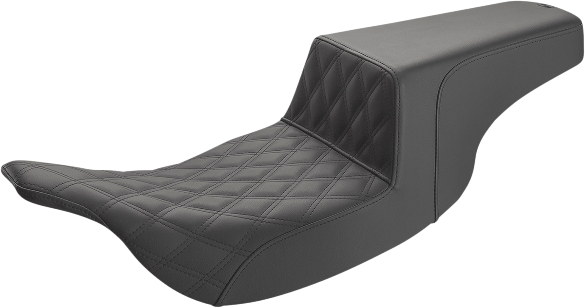 SADDLEMEN Step-Up Seat - Front Lattice Stitch - Black