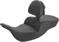SADDLEMEN Roadsofa™ Lattice Stitched Seat - w/ Driver Backrest - Black