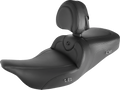 SADDLEMEN Roadsofa™ Seat - Heated - w/ Backrest - Black Stitching - FLH/FLT '08-'24