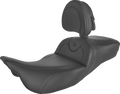 SADDLEMEN Roadsofa™ Extended Reach Seat - Black/Black Stitching - w/ Backrest - FL '08-'24